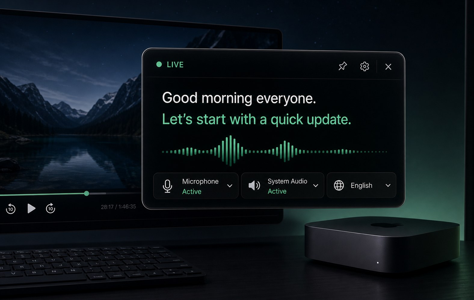VoxSub real-time captions interface